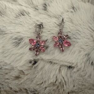 Swarovski Pink and Purple Crystal Earrings
